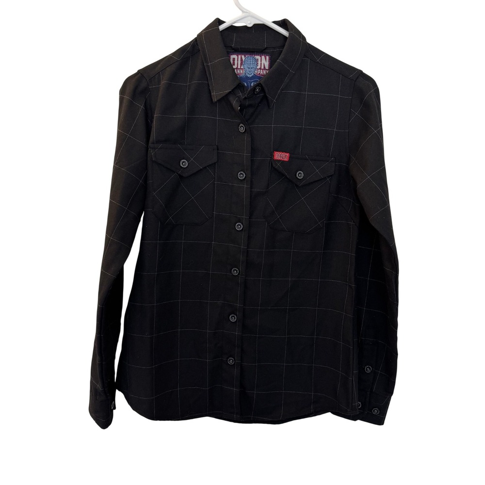 Women's Dixxon Flannel Co Pinhead Hellraiser Black Windowpane Shirt Womens Small